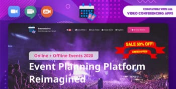 Eventmie Pro- Online + Offline Events & Classes Tickets Selling & Management Multi-vendor Platform