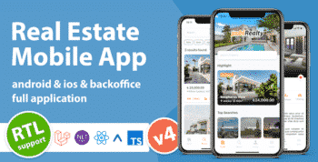 Real Estate Mobile App with Admin Panel | React Native & PHP Laravel or .NET Core 3.1