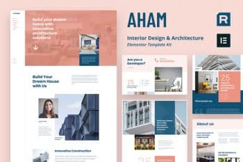 Aham - Interior Design & Architecture Elementor Template Kit