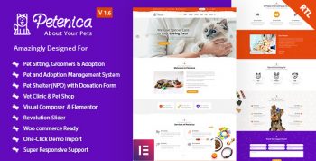 Petenica: Pet Sitter and Adoption WordPress Theme