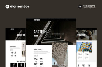 Arstech - Architecture Elementor Pro Full Site Template Kit