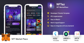 NFT Marketplace Android + iOS App Template | Flutter 2 | NFTez