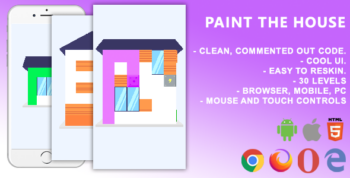 Paint The House. Mobile, Html5 Game .c3p (Construct 3)